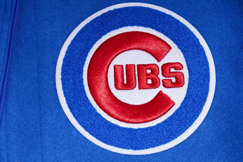 MLB CHICAGO CUBS OLD ENGLISH WOOL MEN'S VARSITY JACKET (ROYAL/RED)