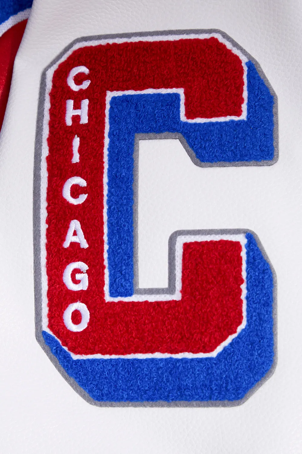 MLB CHICAGO CUBS OLD ENGLISH WOOL MEN'S VARSITY JACKET (ROYAL/RED)