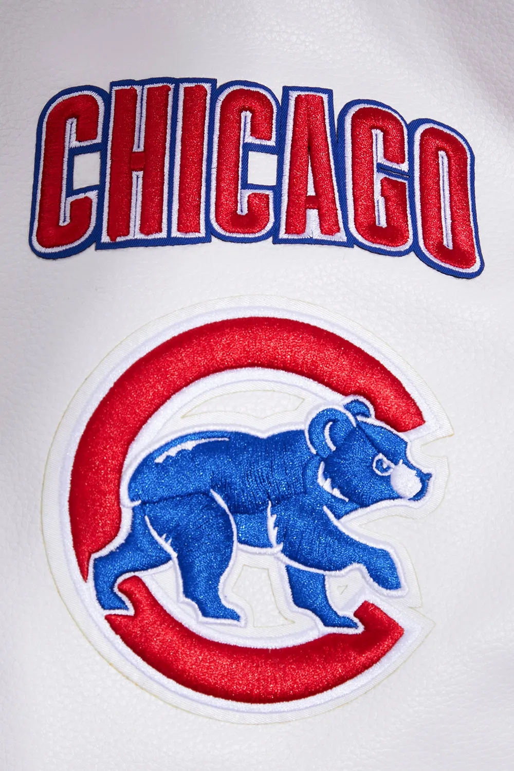 MLB CHICAGO CUBS OLD ENGLISH WOOL MEN'S VARSITY JACKET (ROYAL/RED)