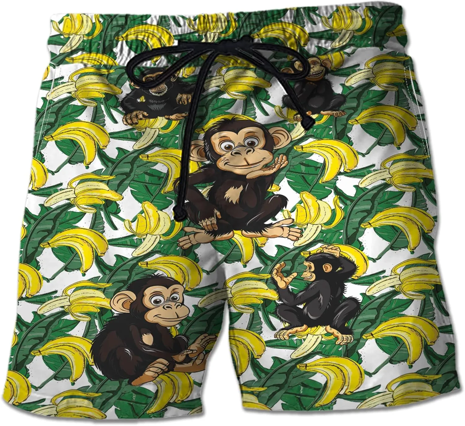 Monkey Mens Swim Trunks - Zoo Animal Swimming Trunk for Men - Beach Shorts, Mens Swim Shorts 46