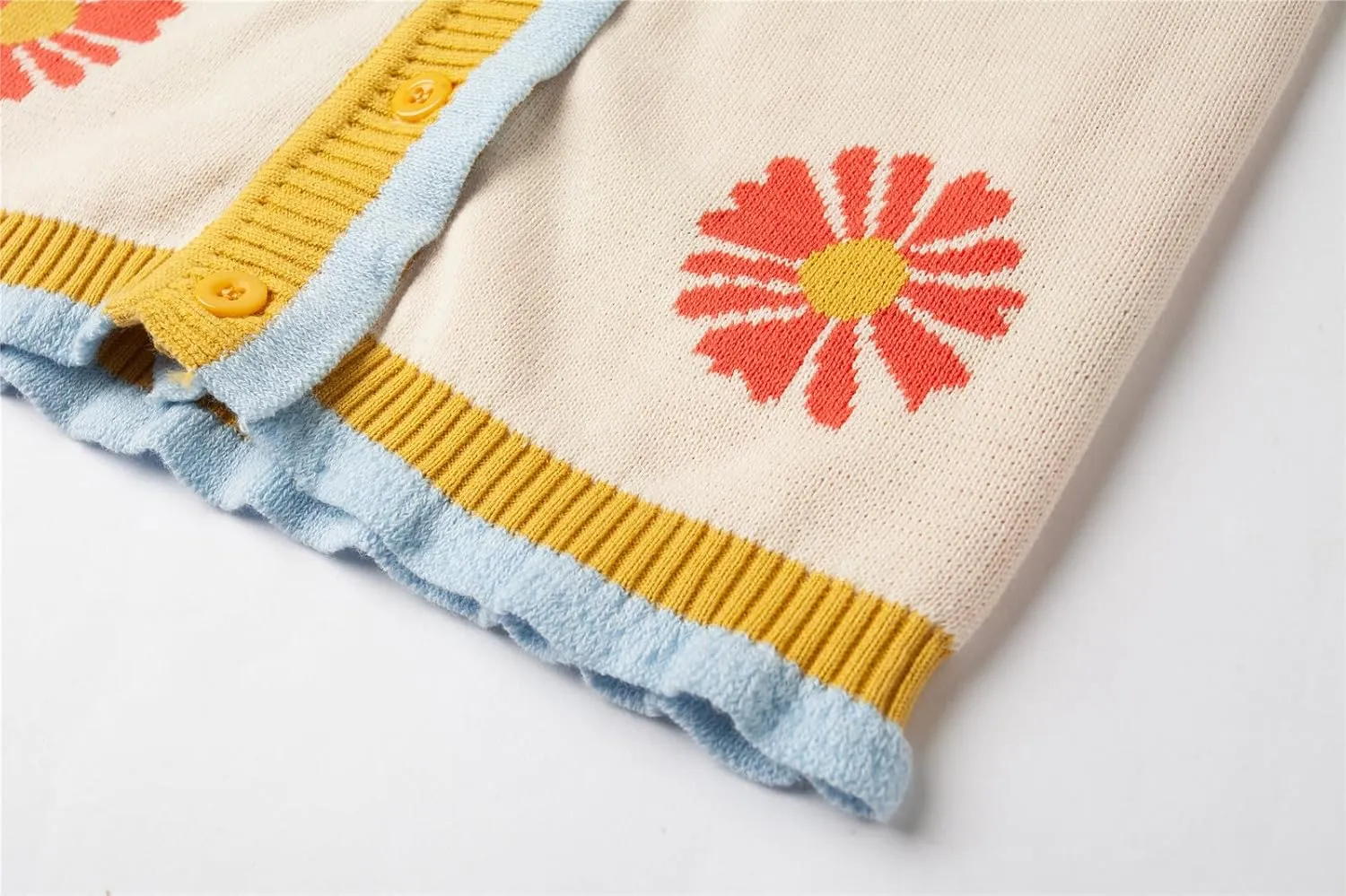 Mud Kingdom Toddler Little Girls Sweater Vest Knitted Sleeveless Button Down V-Neck Spring Autumn