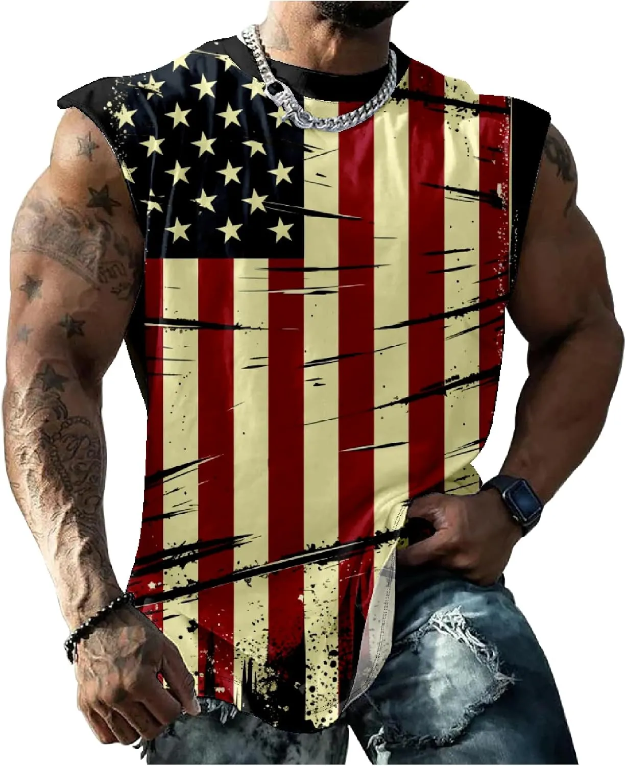 Muscle Shirts for Men Graphic Tank Top Summer Mens Sleeveless Shirts Quick Dry Cool 3D Design Bodybuilding Tee