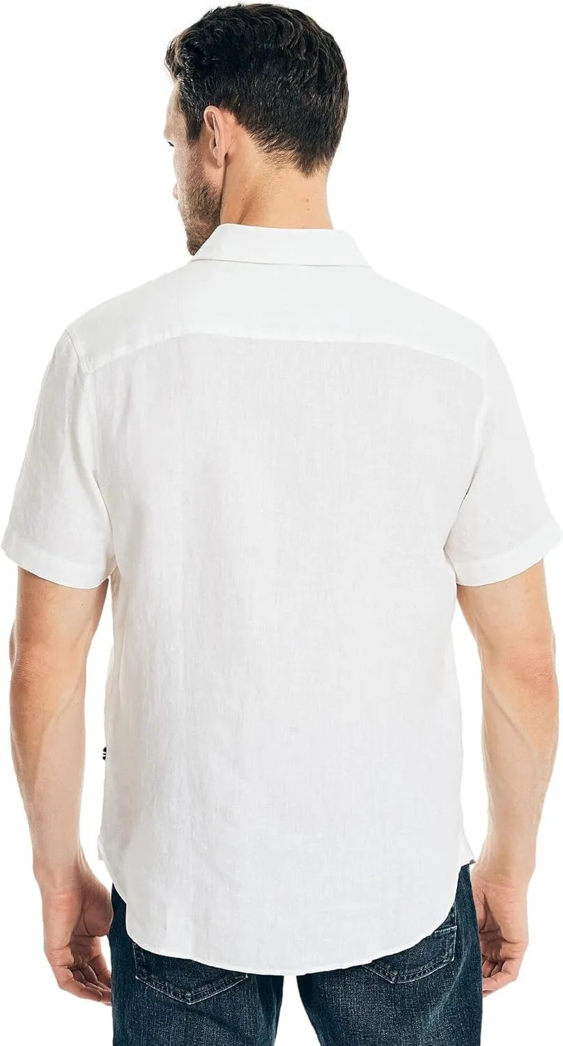 Nautica Men's Sustainably Crafted Linen Short-Sleeve Shirt