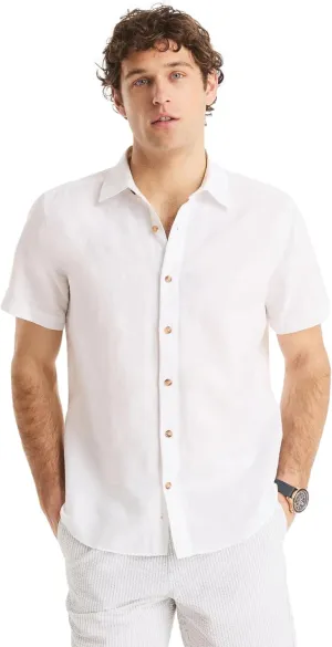 Nautica Men's Sustainably Crafted Linen Short-Sleeve Shirt