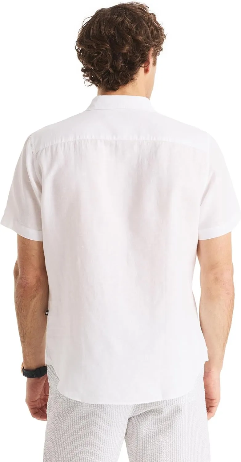 Nautica Men's Sustainably Crafted Linen Short-Sleeve Shirt
