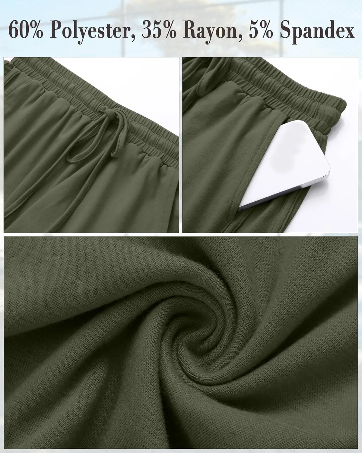 Neer 4 Pack Women's Sweat Shorts, Cotton Casual Athletic Workout Shorts with Pockets Drawstring Summer Lounge Bottoms