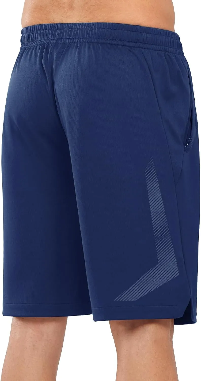 NORTHYARD Men's 10" Athletic Basketball Shorts with Zipper Pockets Quick Dry Lightweight Running Workout Gym Tennis Shorts