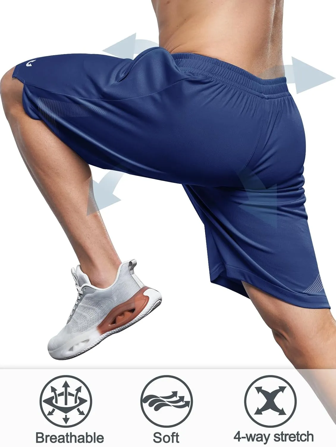 NORTHYARD Men's 10" Athletic Basketball Shorts with Zipper Pockets Quick Dry Lightweight Running Workout Gym Tennis Shorts