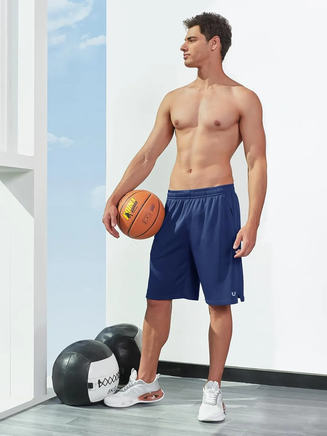 NORTHYARD Men's 10" Athletic Basketball Shorts with Zipper Pockets Quick Dry Lightweight Running Workout Gym Tennis Shorts