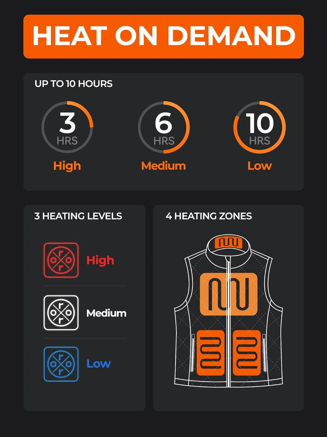 ORORO Quilted Heated Vest for Women, Lightweight Quilted Heating Vest with Battery (Charger Not Included)