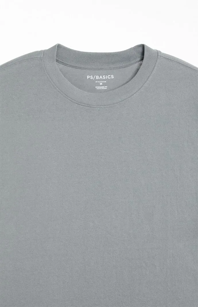 PacSun PS Basics Men's Gray Basic Oversized T-Shirt