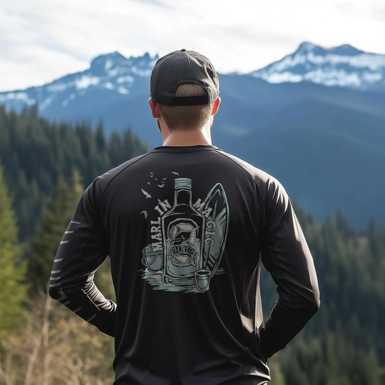 Palmyth Fishing Shirts for Men Long Sleeve UPF 50  T Shirt Sun Protection Tee