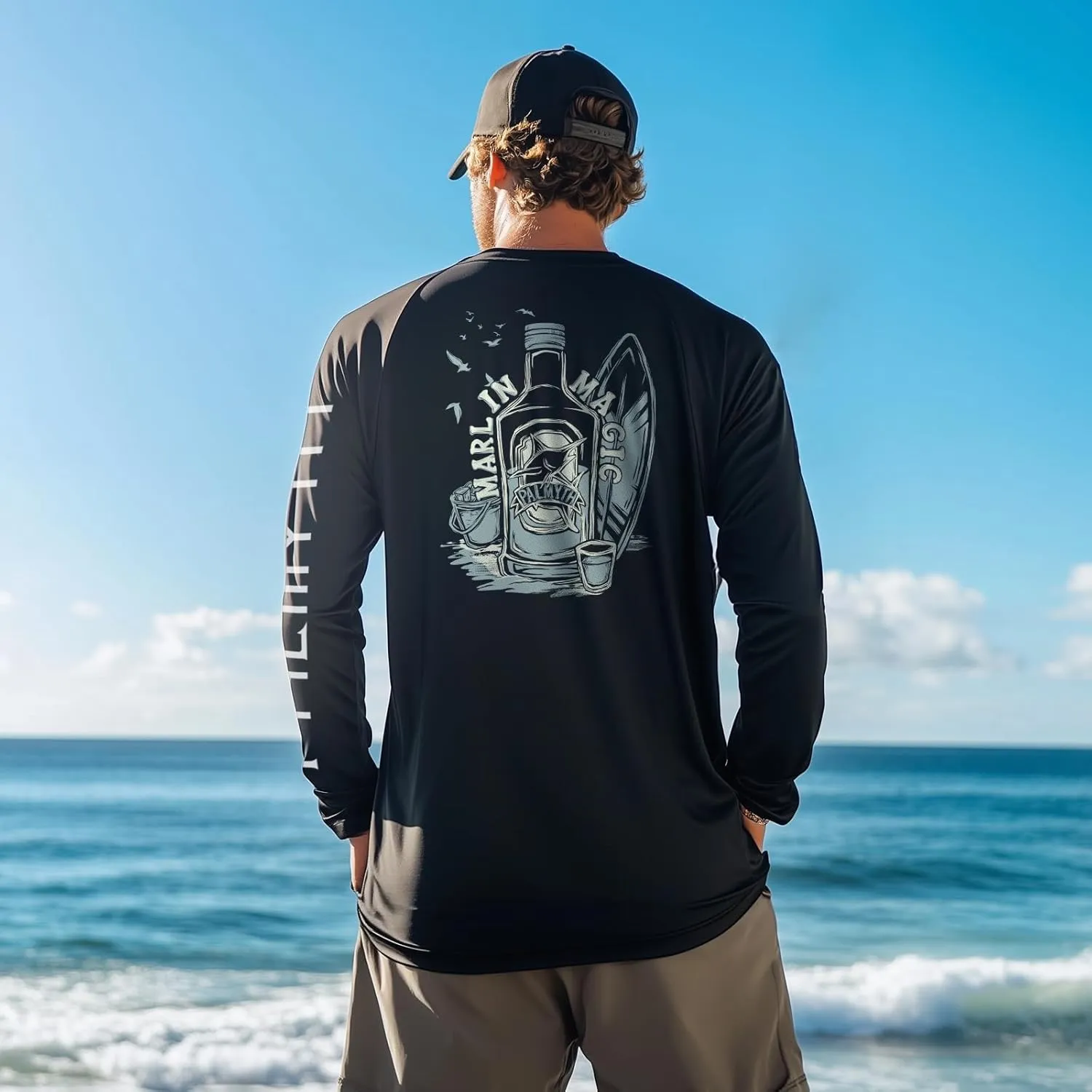 Palmyth Fishing Shirts for Men Long Sleeve UPF 50  T Shirt Sun Protection Tee