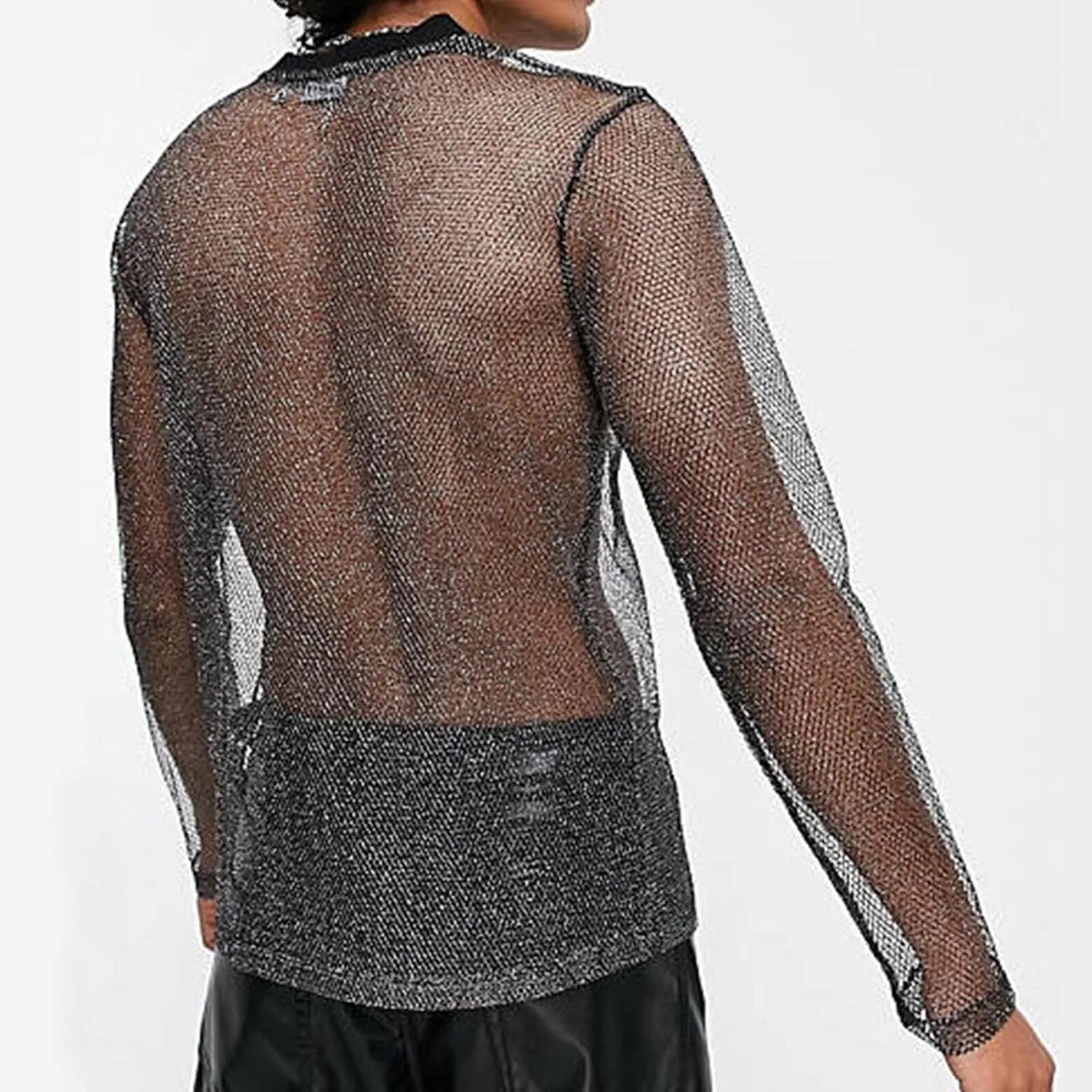 Panegy Men's Sheer Mesh See Through Tshirt Workout Gym Muscle Shirts Party Club Rave Disco Tank Top Tee