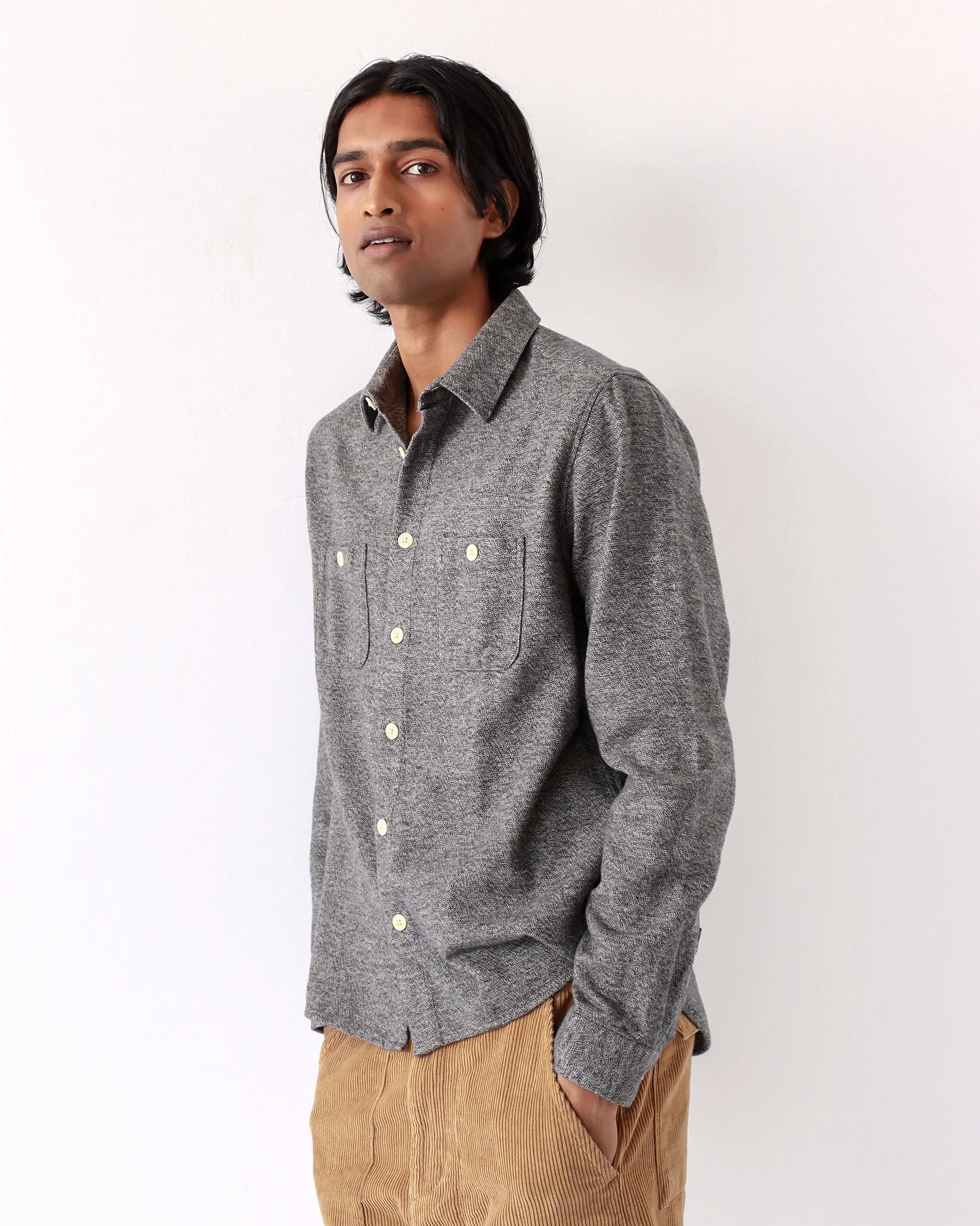 Patch Pocket Shirt - Slate Brown / Cornstalk Grindle