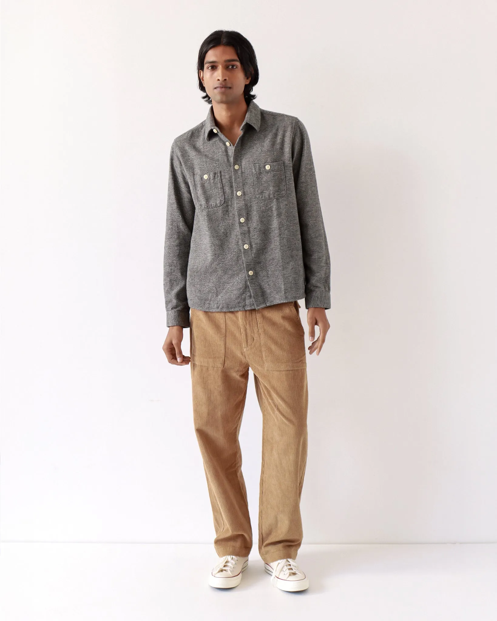Patch Pocket Shirt - Slate Brown / Cornstalk Grindle