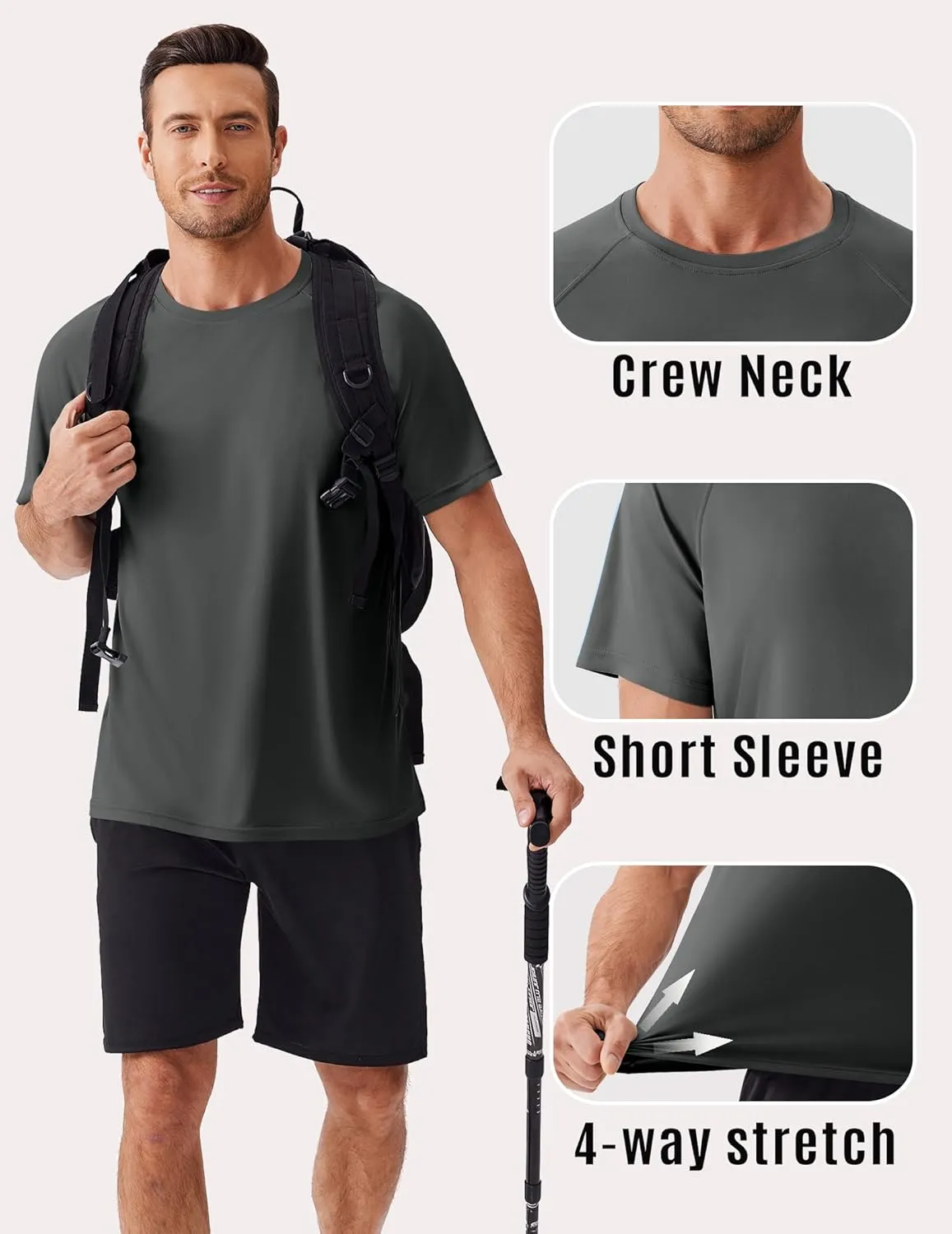 PINSPARK Mens Swim Shirt Short Sleeve UPF 50  Sun Protection Shirts Rash Guard Quick Dry Tshirts Beach Water Athletic Shirt