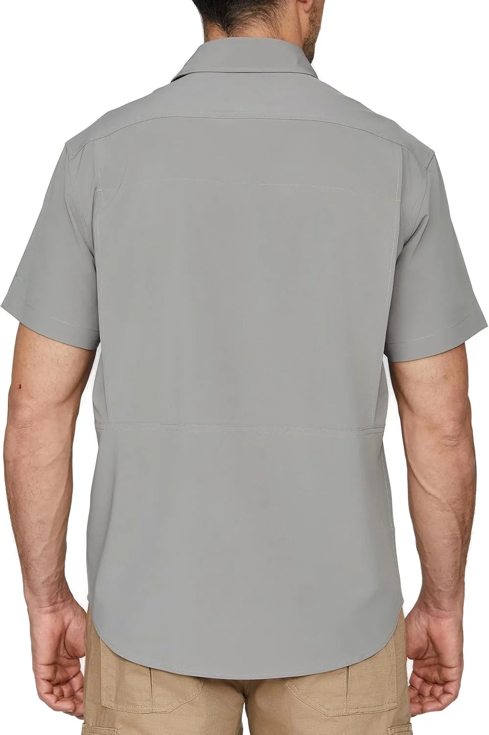 PIQIDIG Men's UPF 50  Sun Protection Shirt Short Sleeve Hiking Fishing Shirt Quick Dry for Safari Travel Button Down Shirts