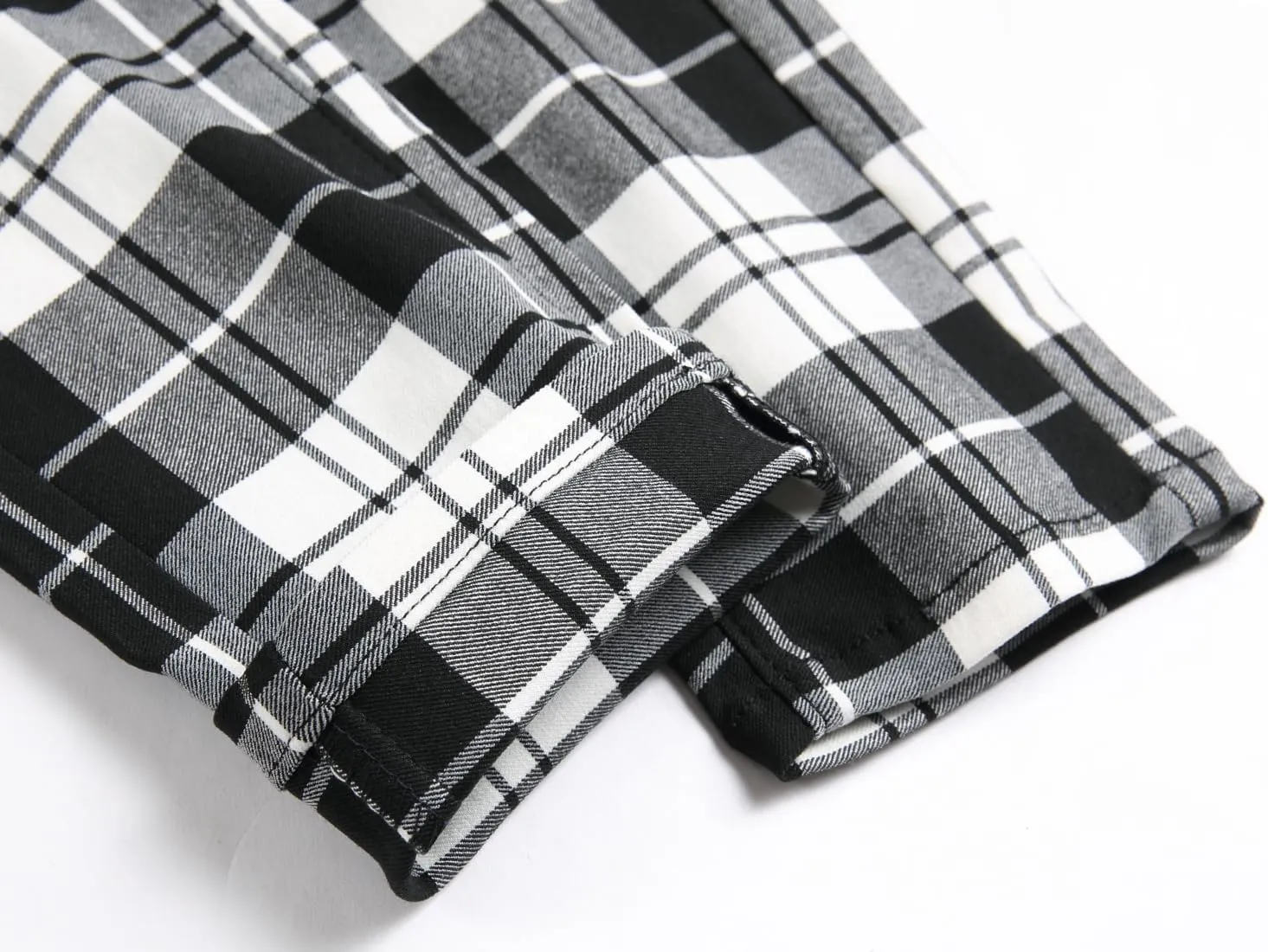 Plaid Pants for Men, Mens Skinny Stretch Slim fit Chinos Golf Business Dress Casual Pants