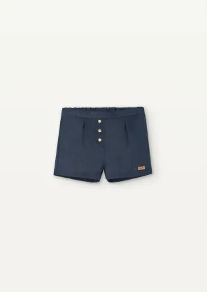 Popelin Mod 23.4 Navy blue linen chino-style shorts