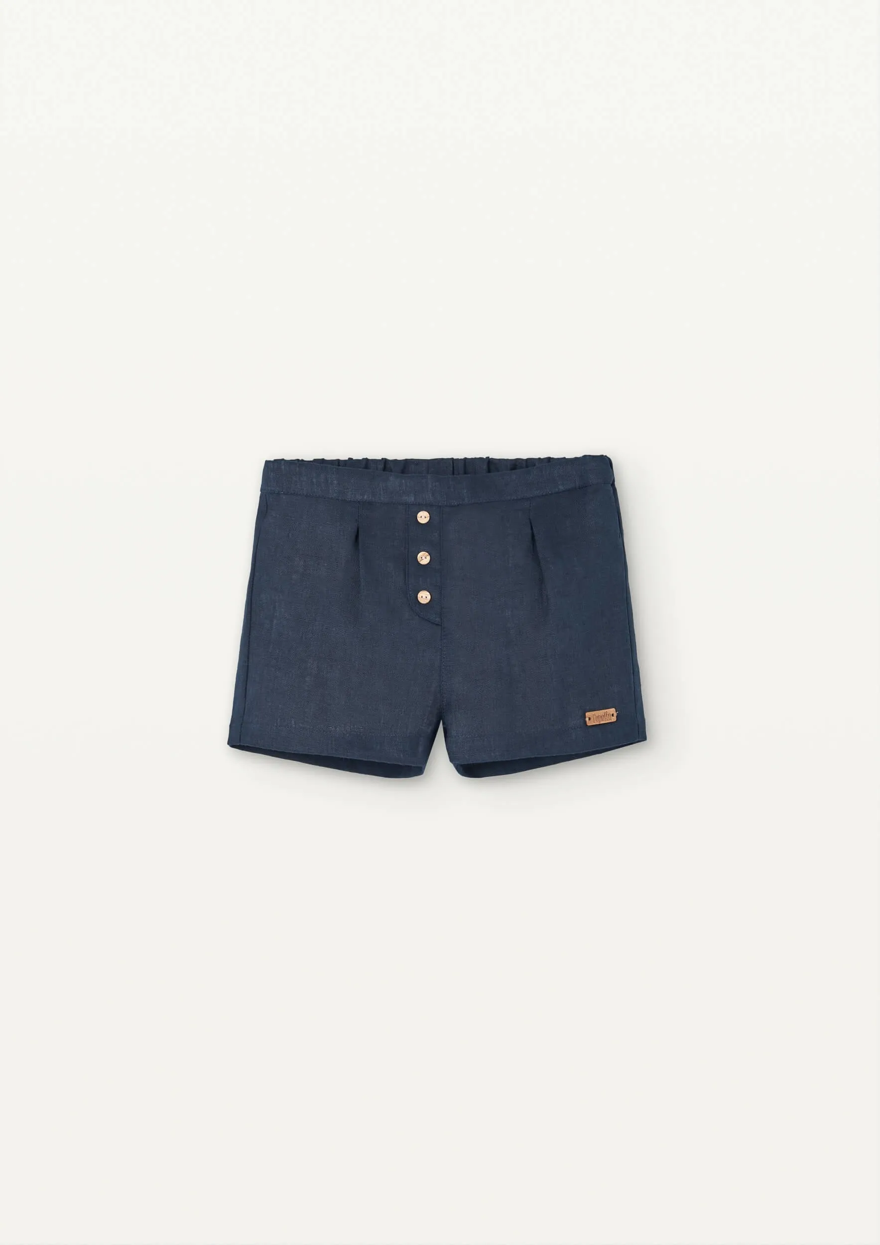 Popelin Mod 23.4 Navy blue linen chino-style shorts
