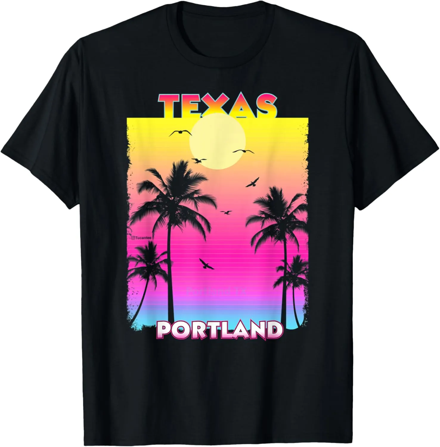 Portland Texas TX summer vintage Sunset T-Shirt