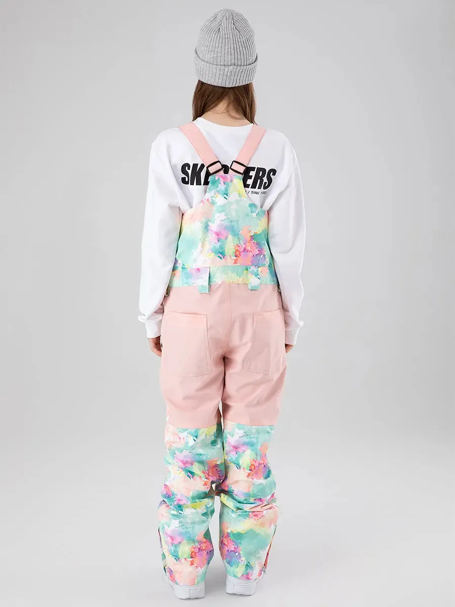 Printed Ski Snow Bibs Pants Windproof