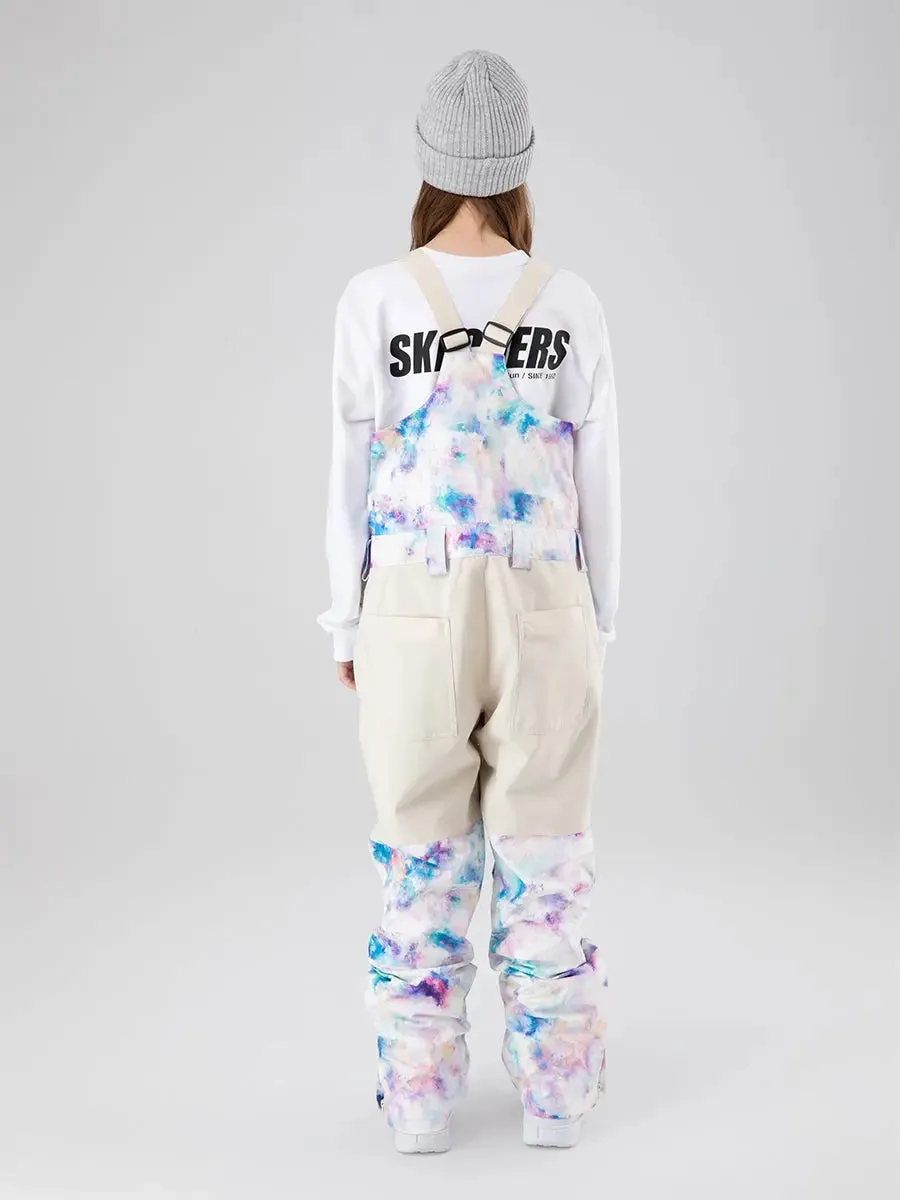 Printed Ski Snow Bibs Pants Windproof