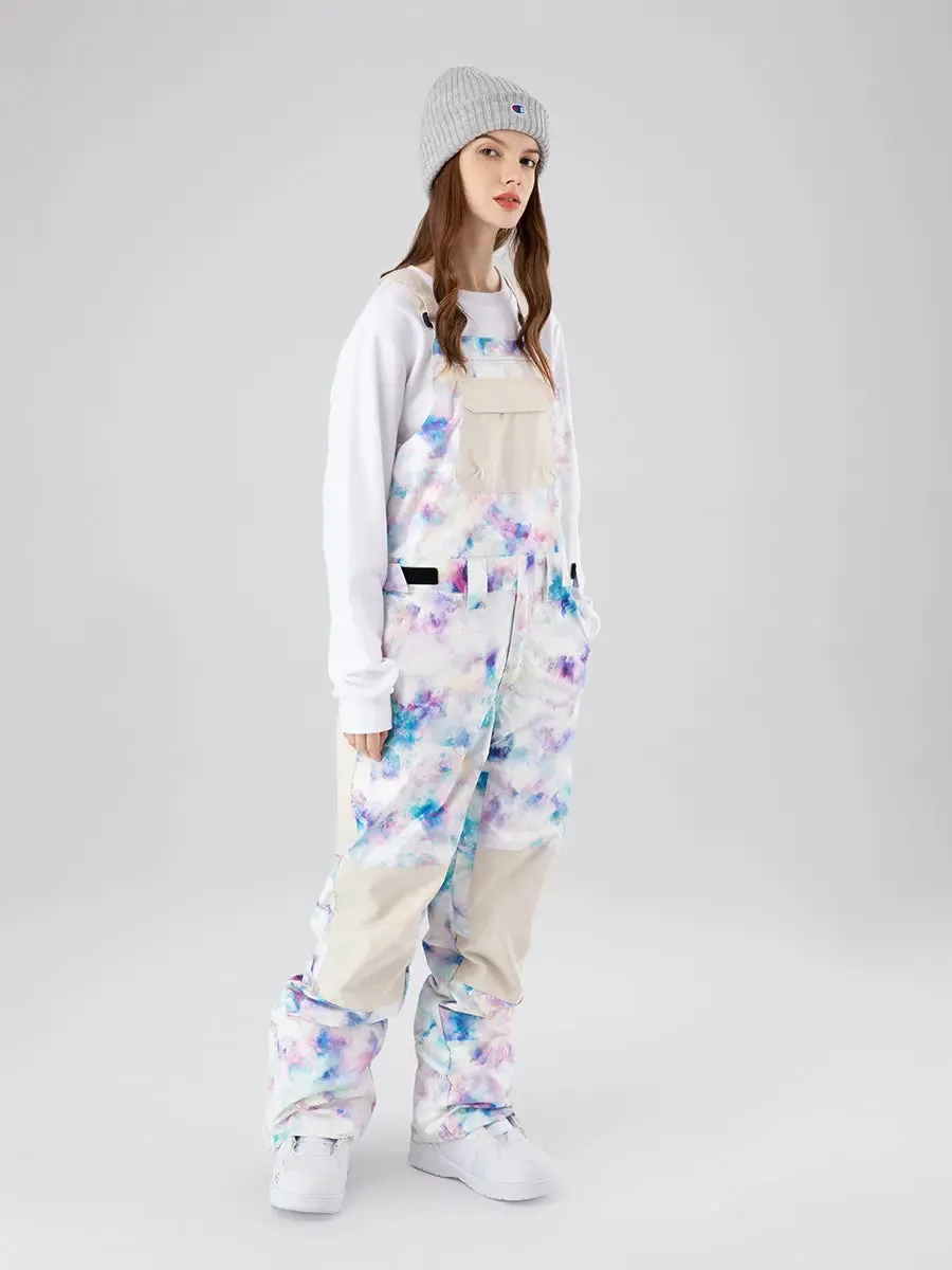 Printed Ski Snow Bibs Pants Windproof