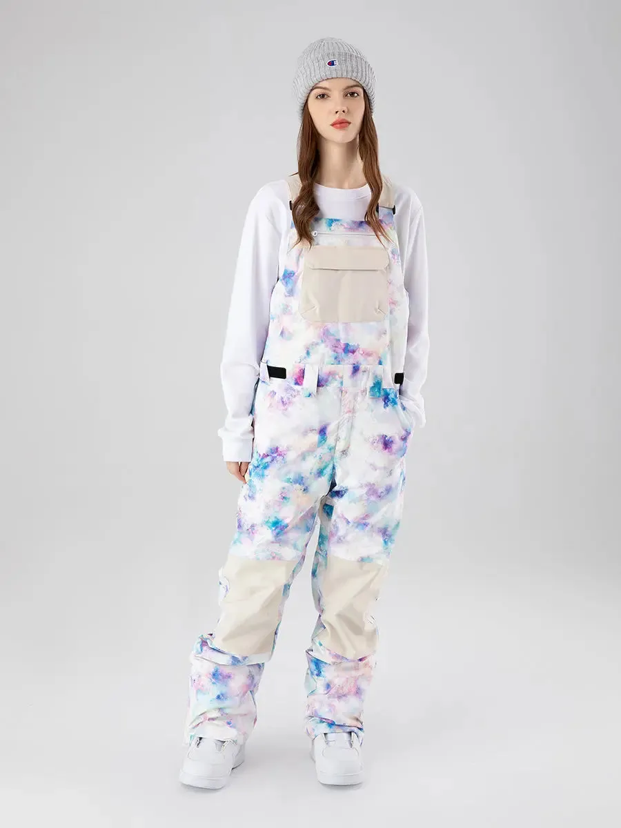 Printed Ski Snow Bibs Pants Windproof