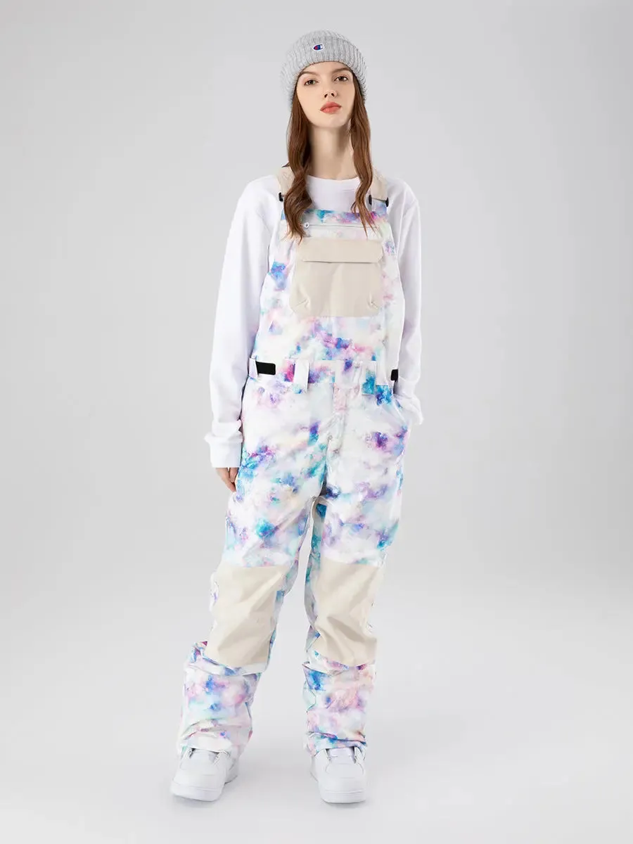 Printed Ski Snow Bibs Pants Windproof