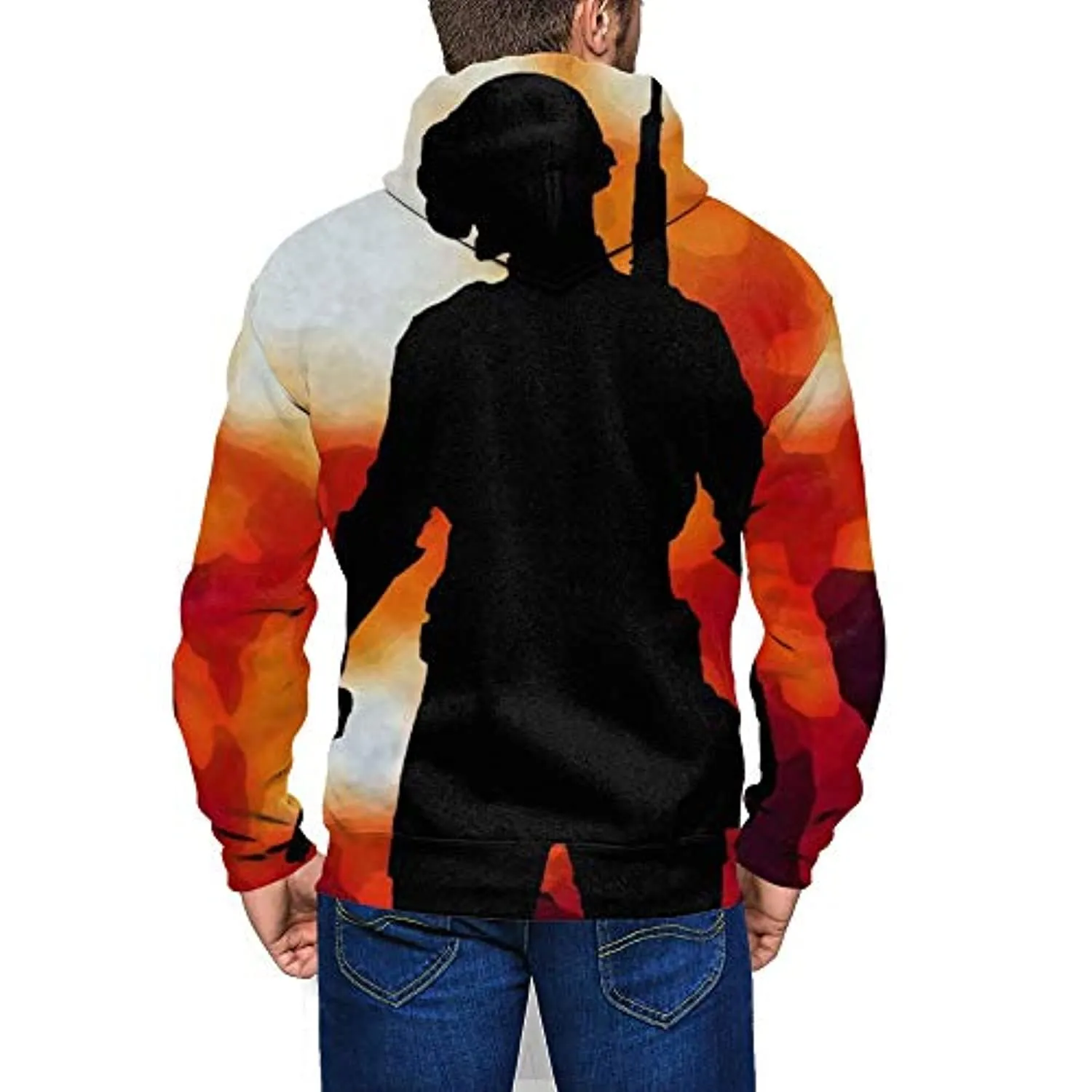 PUBG Hoodies - 3D Print Game Playerunknown's Battlegrounds Pullover with Pockets Red and Black