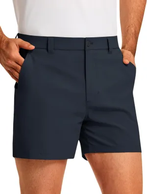 PULI Golf Shorts Men 5 Inch Inseam Stretch Casual Dress Shorts with Pockets Waterproof Lightweight Quick Dry
