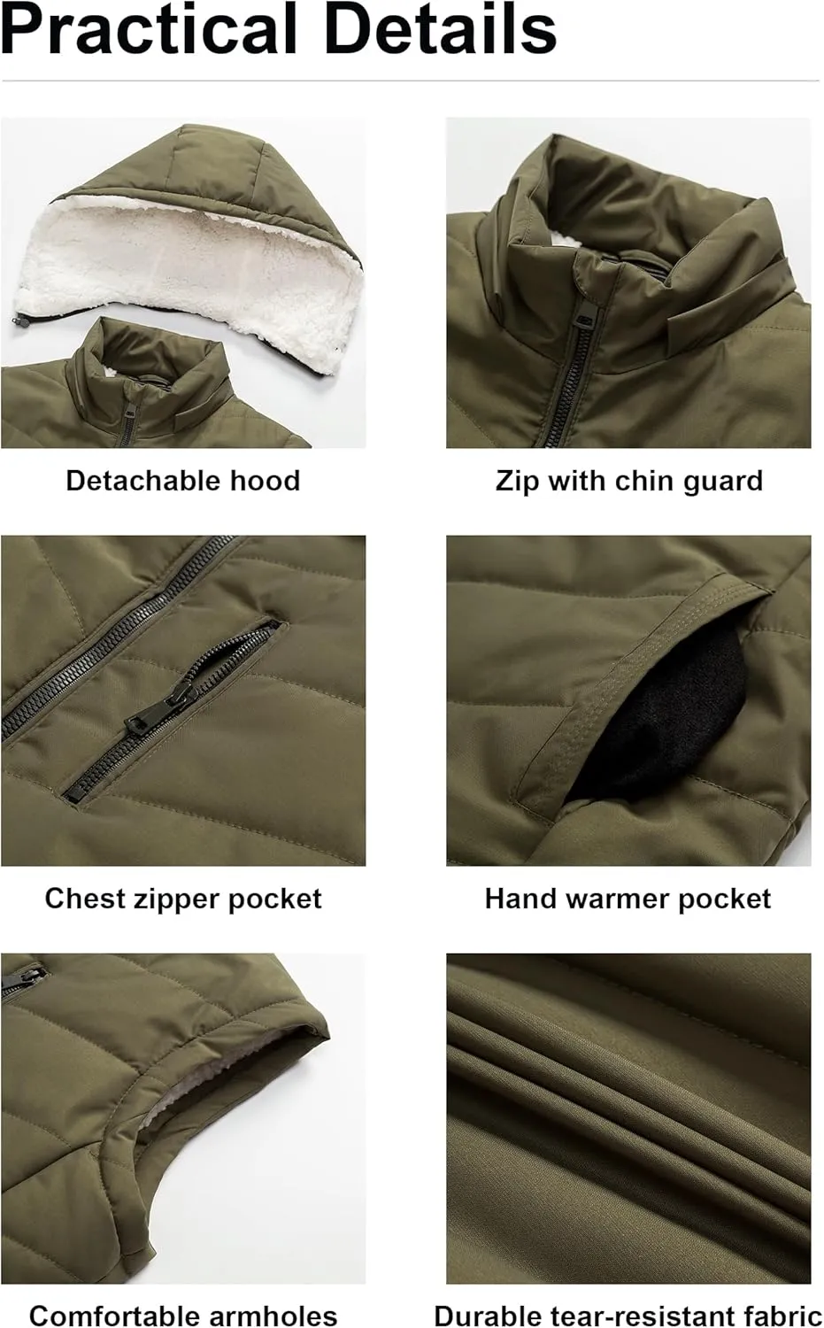 Pursky Women's Winter Vest Sherpa Fleece Lined Puffer Vest Warm Lightweight Sleeveless Jackets With Removable Hood