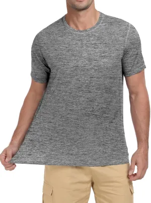 QIVICIMA Men's Workout T-Shirt Short Sleeve Athletic Shirts Dry Fit Breathable Mesh Running Tee Top