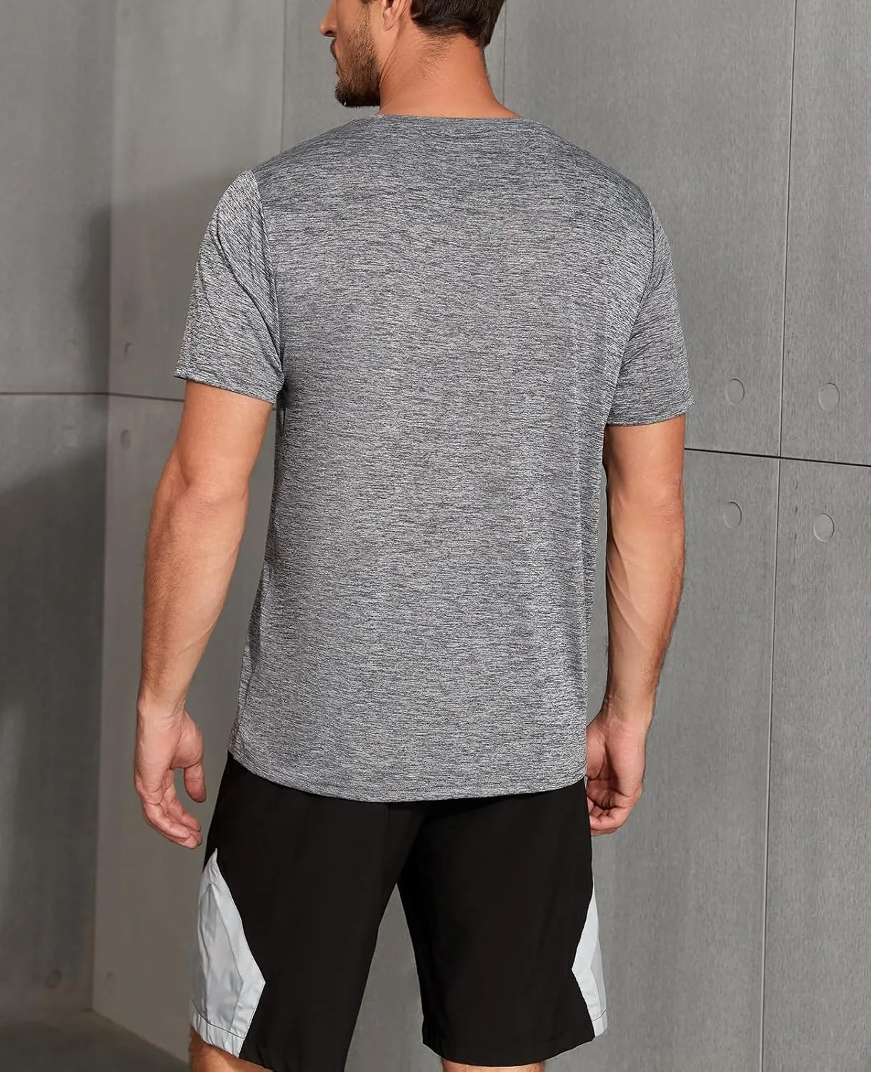 QIVICIMA Men's Workout T-Shirt Short Sleeve Athletic Shirts Dry Fit Breathable Mesh Running Tee Top