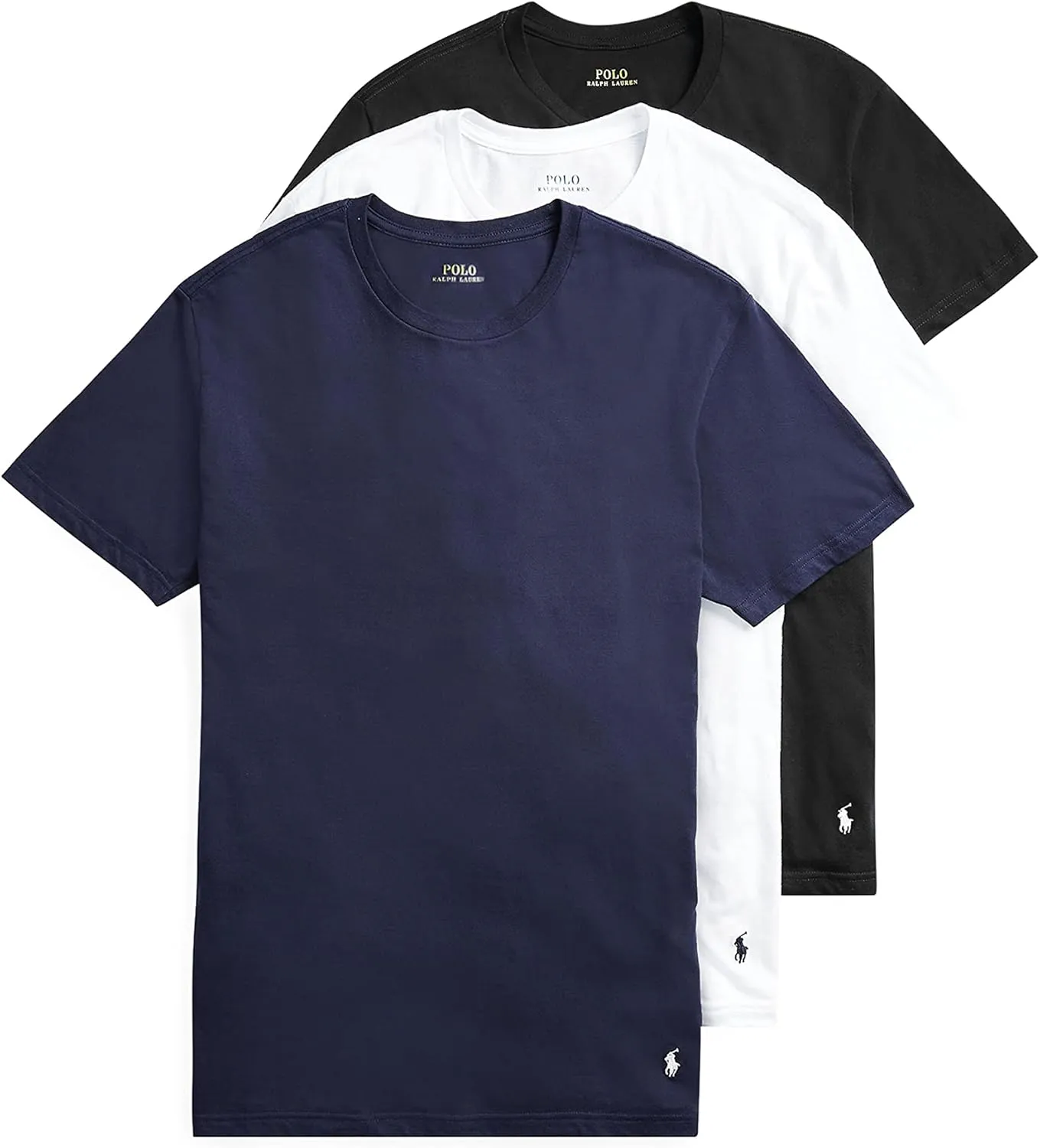 RALPH LAUREN Men's Slim Fit Cotton Crew Undershirts, 3 Pack