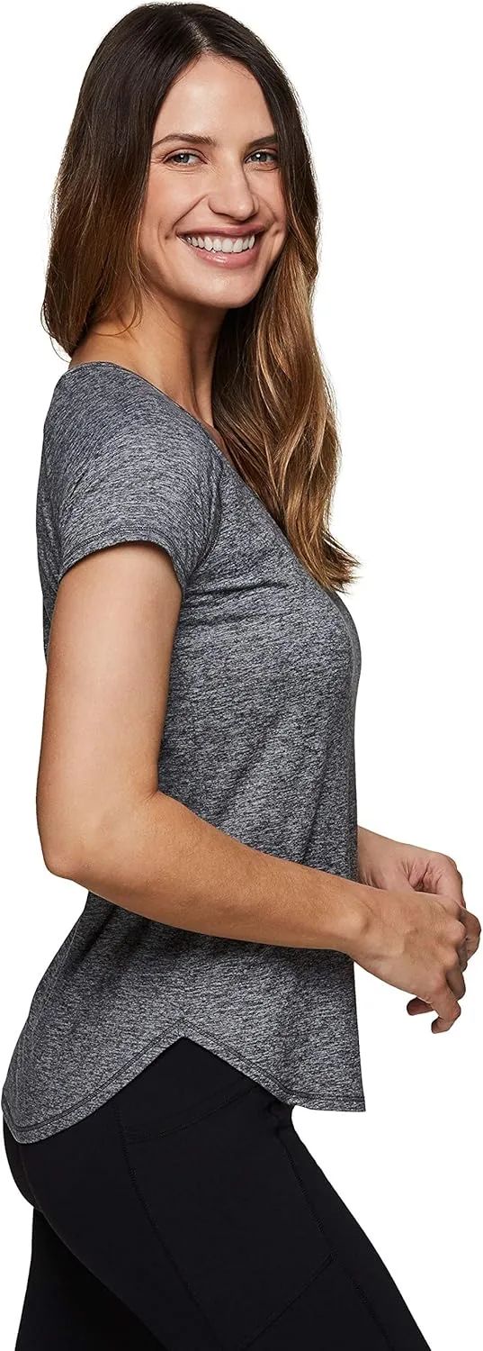 RBX Active Women's Athletic Quick Dry Space Dye Short Sleeve Yoga T-Shirt