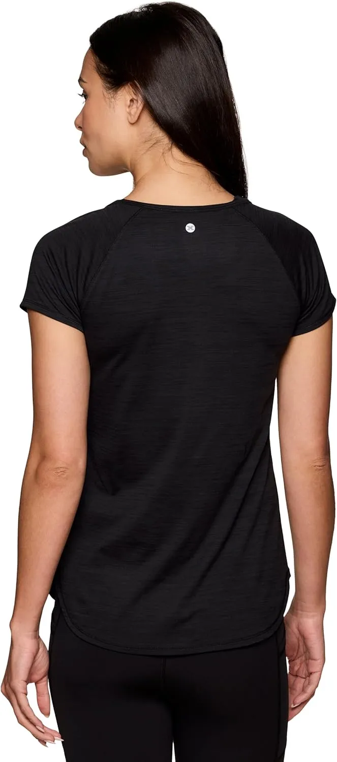 RBX Active Women's Athletic Quick Dry Space Dye Short Sleeve Yoga T-Shirt