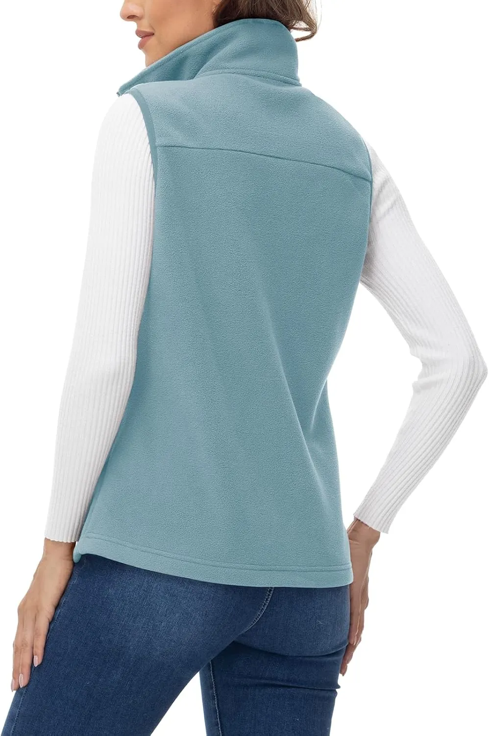 Rdruko Women's Fleece Vest Lightweight Warm Outerwear Sleeveless Jacket with 5 Pockets for Fall & Winter