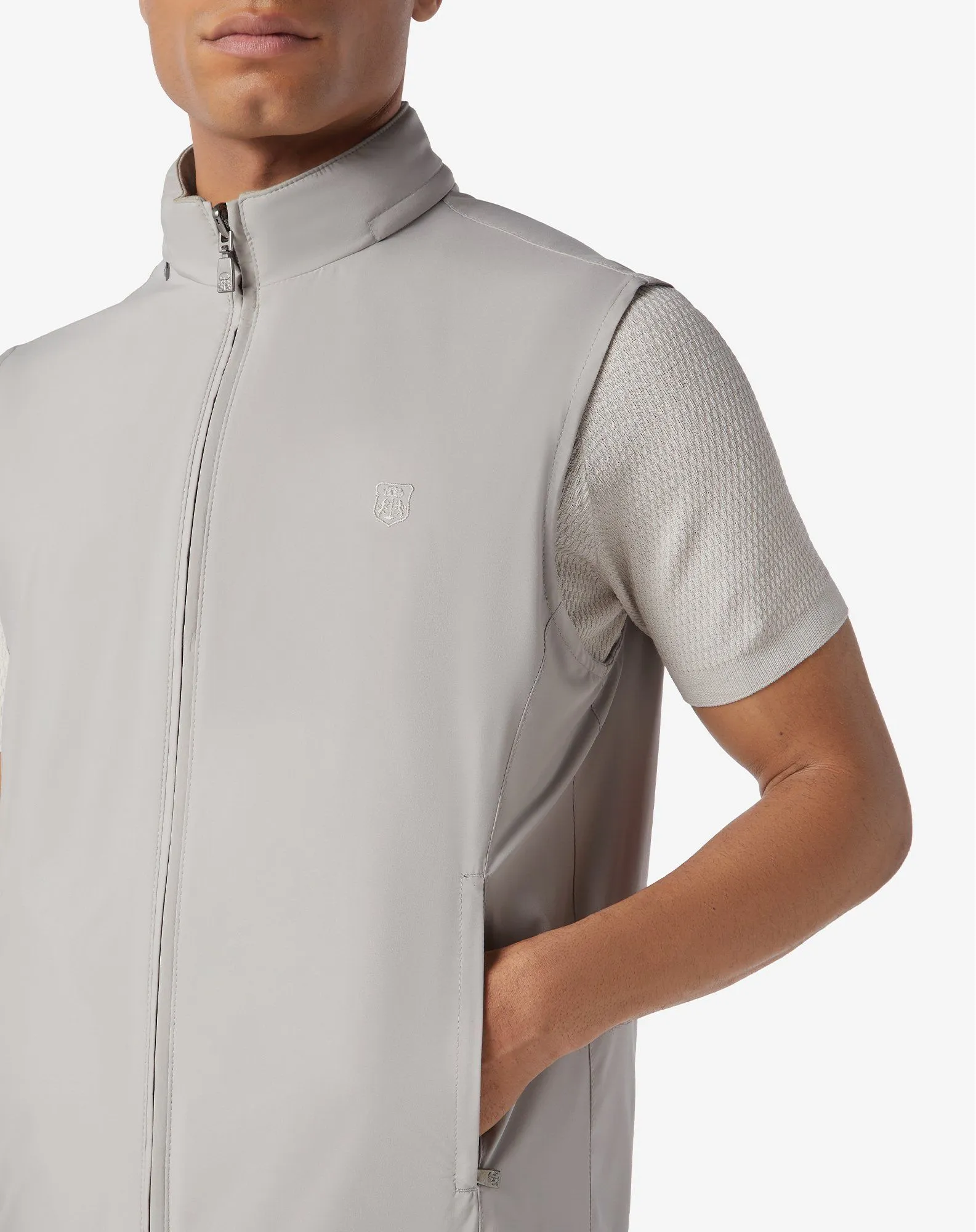 Reversible technical fabric waistcoat