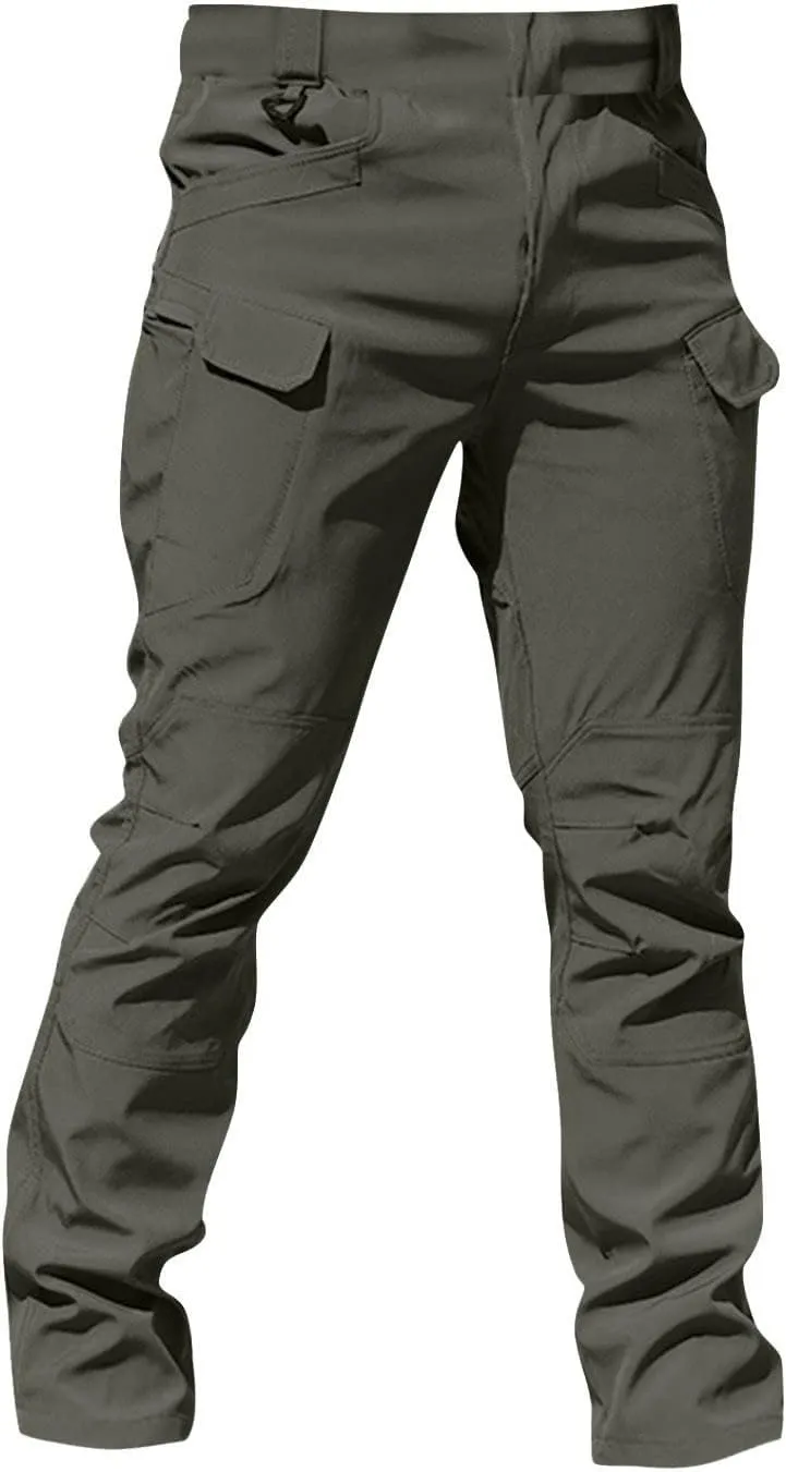 Ripstop Tactical Pants for Men Camo Flex Elastic Outdoor Cargo Pants Waterproof Stretch Combat Pant with Mult Pockets