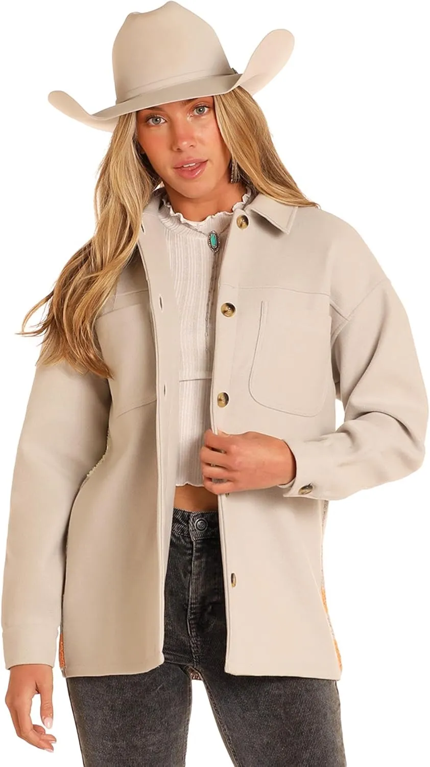 Rock & Roll Denim Women's Aztec Knit Shirt Jacket