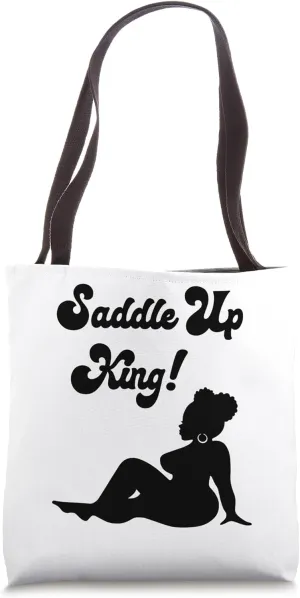 Saddle Up Daddy Ebony Queen Black Sexy Outfit Naughty Women Tote Bag