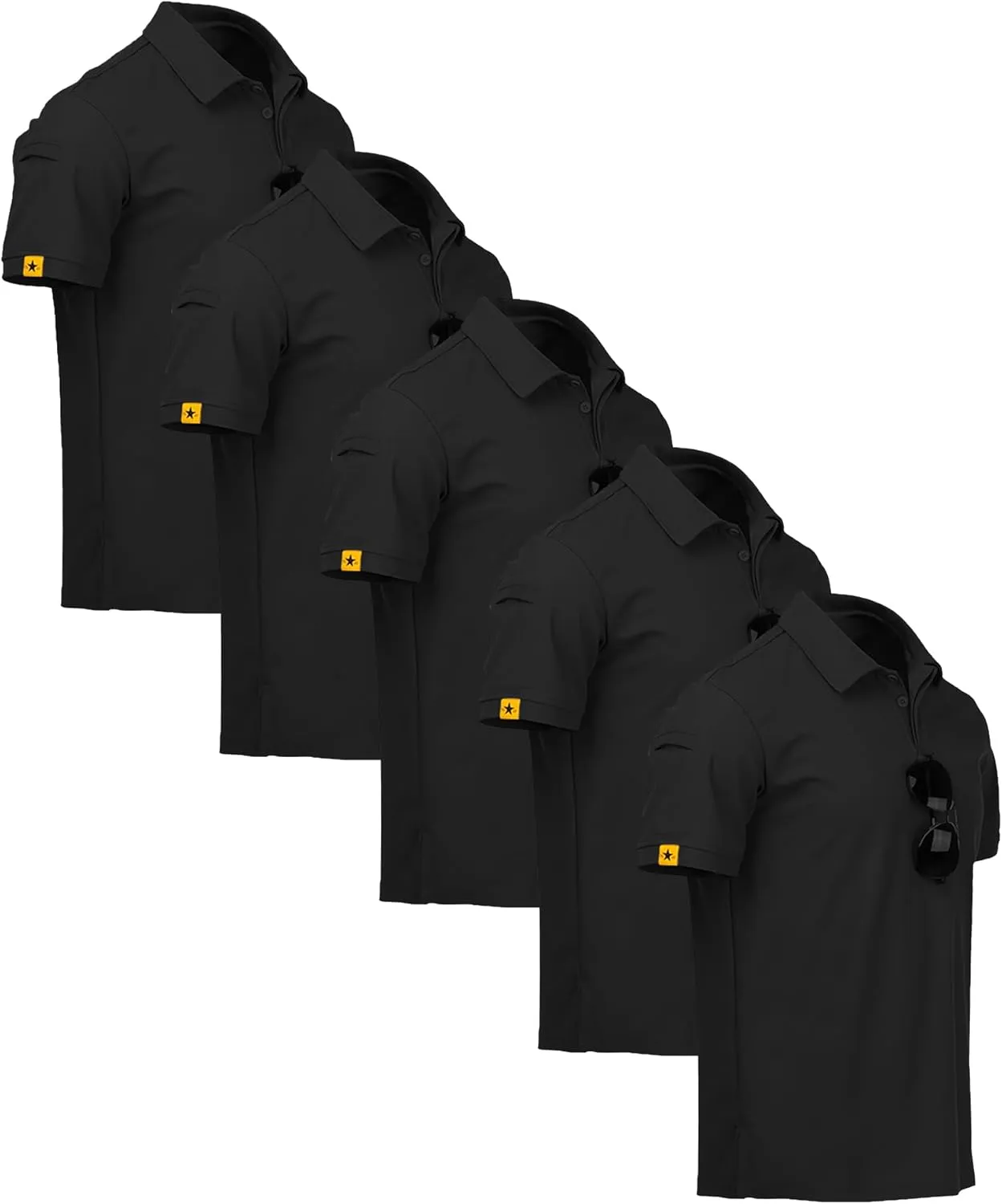 SCODI 5 Pack Mens Polo Shirts Short Sleeve Athletic Golf Polo Shirt for Men Casual Collared Summer Multipack T-Shirts