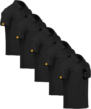 SCODI 5 Pack Mens Polo Shirts Short Sleeve Athletic Golf Polo Shirt for Men Casual Collared Summer Multipack T-Shirts