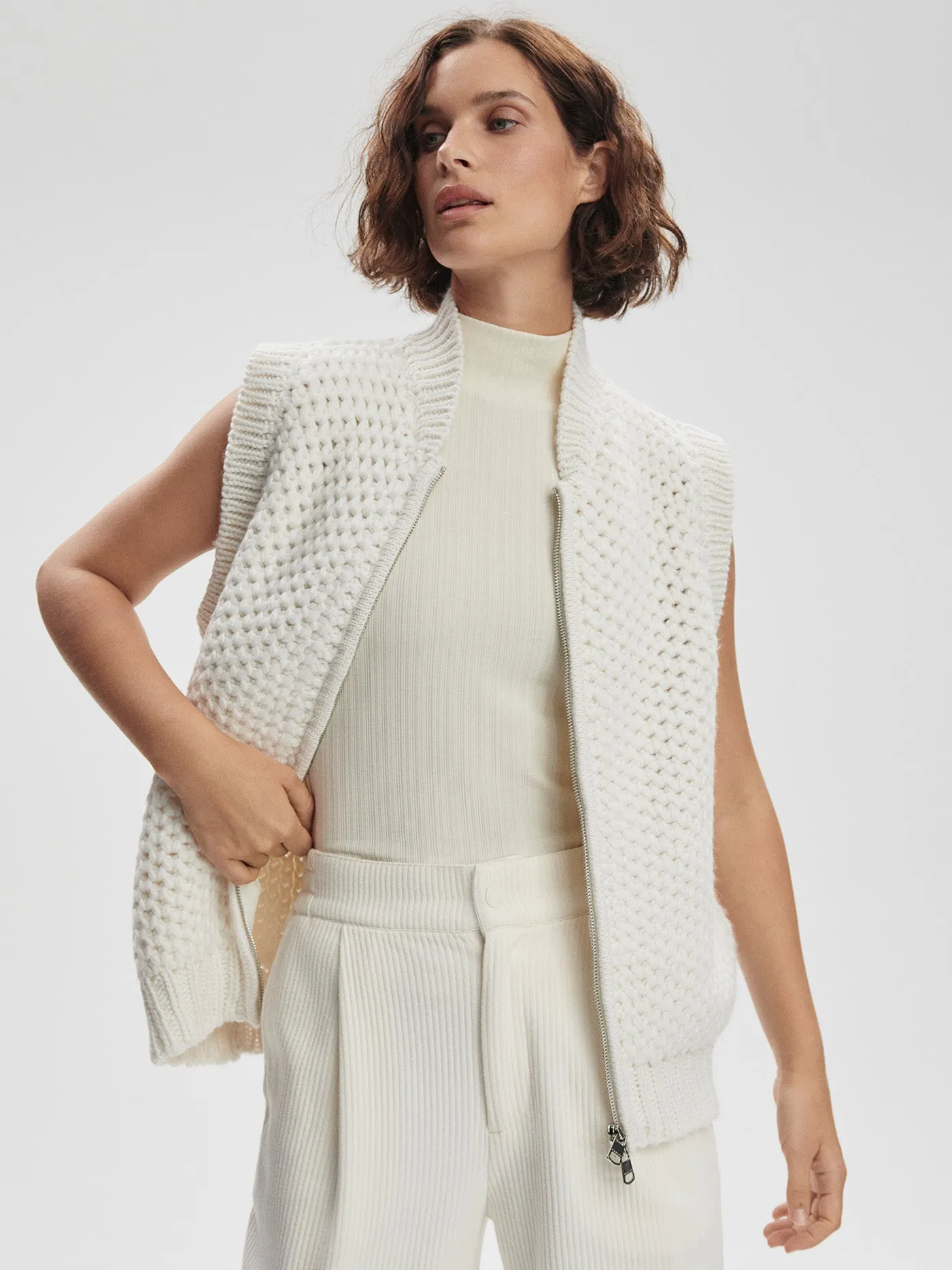 Seraphina Sleeveless Zip Knit