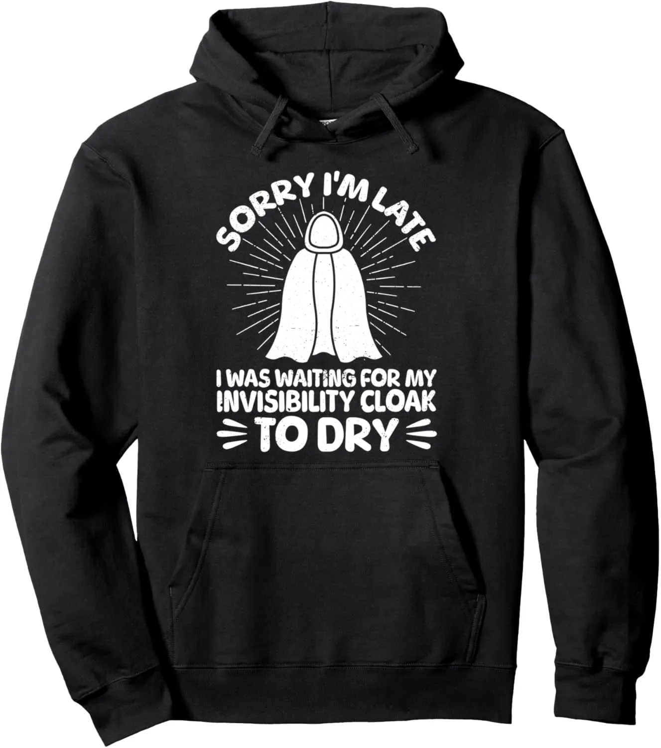 Sorry I'm Late I Was Waiting For My Invisibility Cloak To Dr Pullover Hoodie
