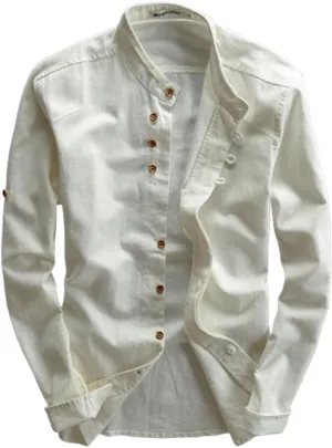 Soulona Men's Katana Japan Style Shirt, Premium Linen & Cotton Blend Craftsmanship, V-Neck, Long Sleeve, Grey, S-5XL