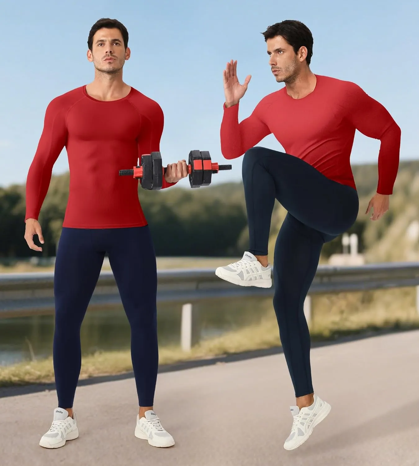 SPVISE Compression Shirt Men Long Sleeve, Cool Dry Men's Athletic Workout Running T-Shirt Tops, Sports Rash Guard Base Layer